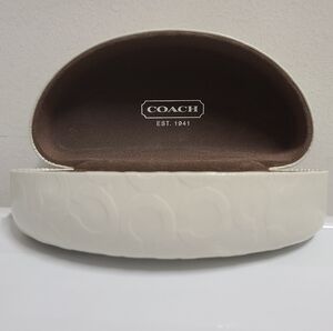 Coach Off White Logo Clamshell Sunglass Hard Case
